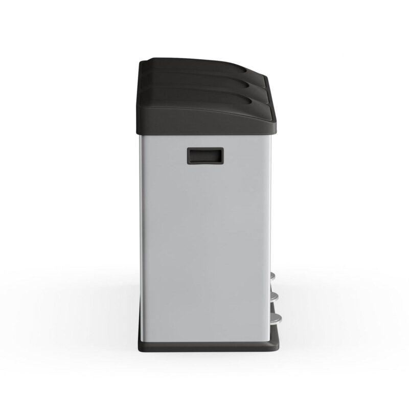 Step N' Sort 3-Compartment Stainless Steel Kitchen Trash and Recycling Bin, 16 gal - Image 9