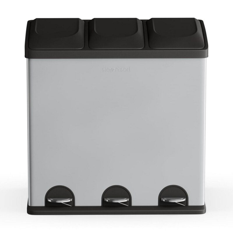 Step N' Sort 3-Compartment Stainless Steel Kitchen Trash and Recycling Bin, 16 gal - Image 10