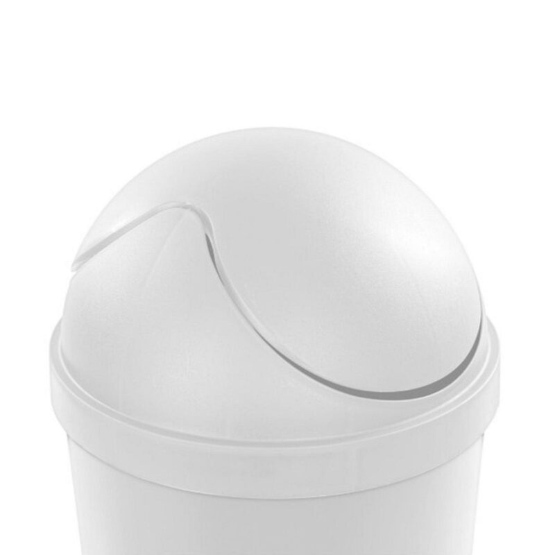 Sterilite 10838006 3 Gallon Round Swing Top Plastic Wastebasket, White (6 Pack) - Image 8