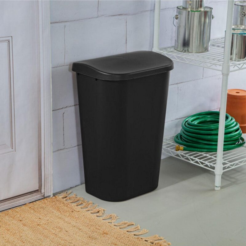 Sterilite 11.3 Gal Lift Top Kitchen Trash Can Wastebaskets, Black (24 Pack) - Image 3