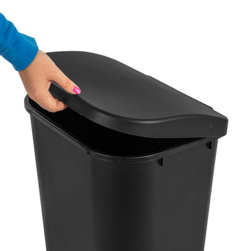Sterilite 11.3 Gal Lift Top Kitchen Trash Can Wastebaskets, Black (24 Pack) - Image 5