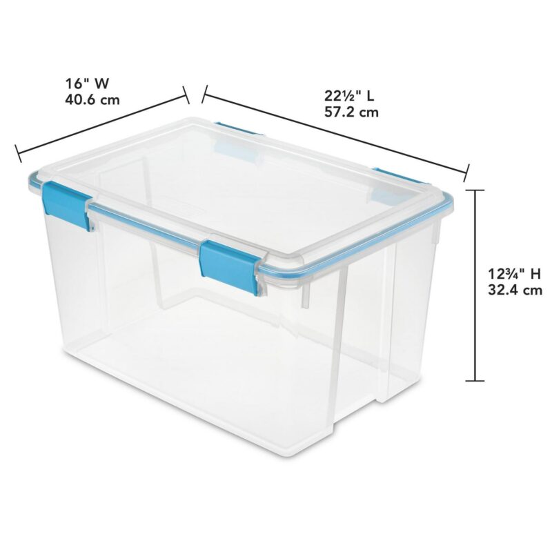 Sterilite 54 Qt. Gasket Box Blue Aquarium Case of 4 - Image 3