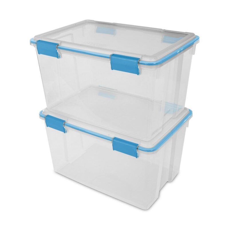 Sterilite 54 Qt. Gasket Box Blue Aquarium Case of 4 - Image 10