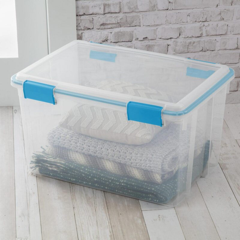 Sterilite 54 Qt. Gasket Box Blue Aquarium Case of 4 - Image 5