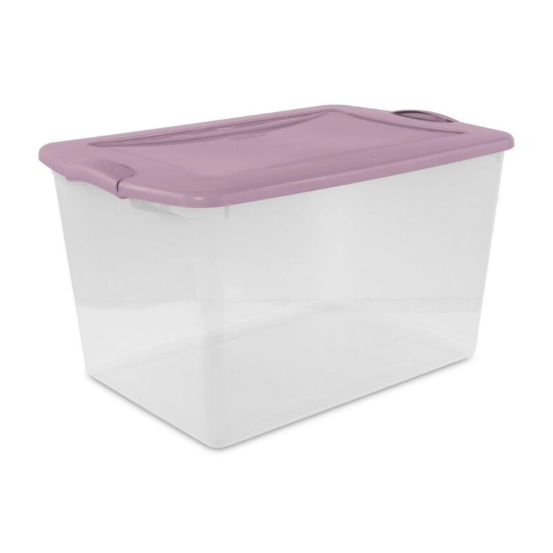 Sterilite 66 Qt. Latch Box Plastic Adult, Lilac Bloom, Set of 6 - Image 2