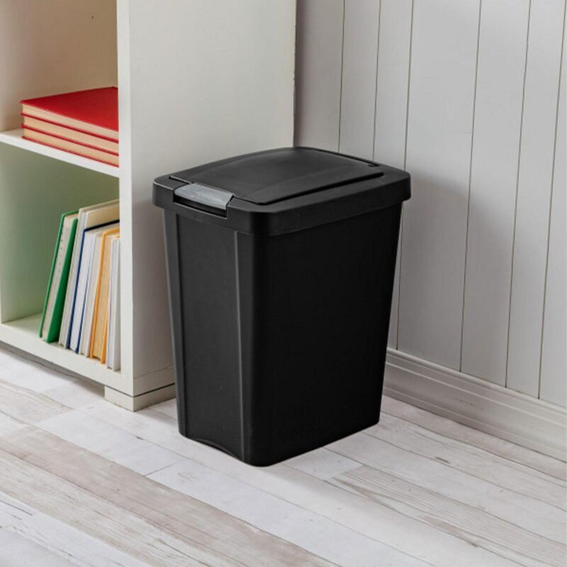 Sterilite 7.5 Gallon TouchTop Wastebasket with Titanium Latch, (12 Pack) - Image 3