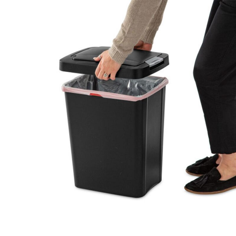 Sterilite 7.5 Gallon TouchTop Wastebasket with Titanium Latch, (12 Pack) - Image 7