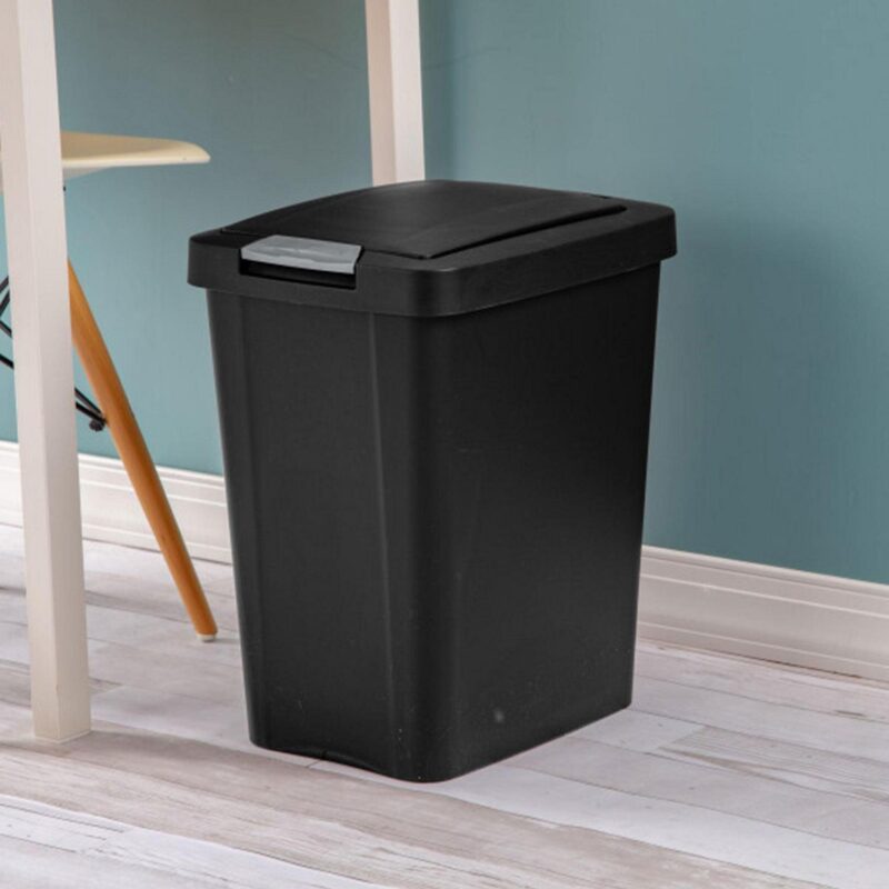 Sterilite 7.5 Gallon TouchTop Wastebasket with Titanium Latch, (12 Pack) - Image 4