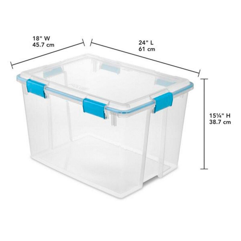 Sterilite 80-Quart Clear Plastic Stackable Storage Bin w/ Clear Gasket Latch Lid - Image 6