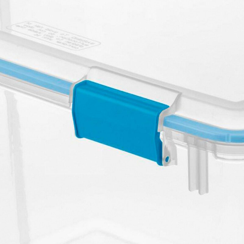 Sterilite 80-Quart Clear Plastic Stackable Storage Bin w/ Clear Gasket Latch Lid - Image 3