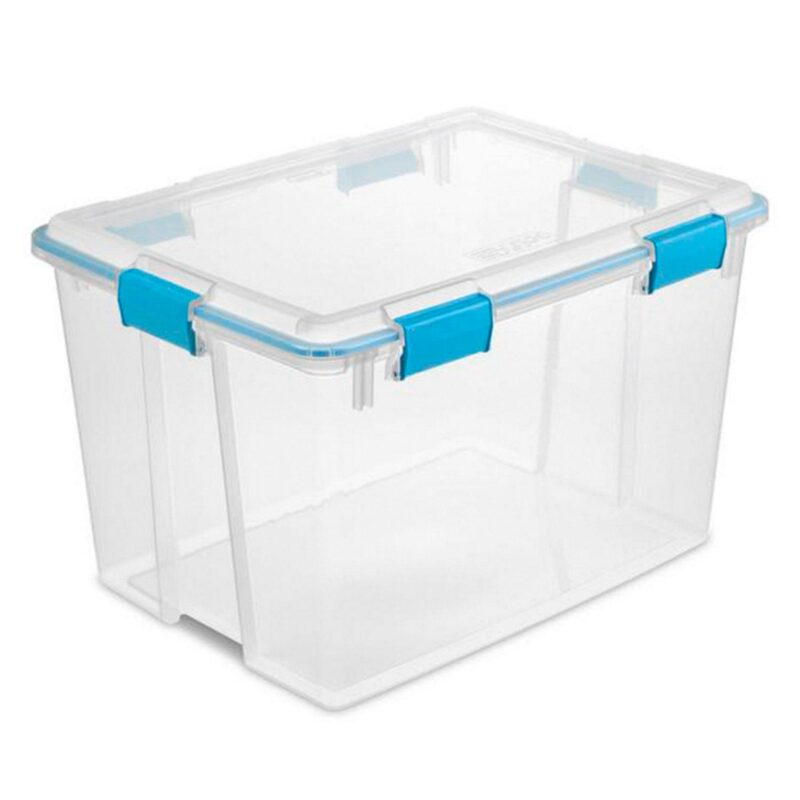 Sterilite 80-Quart Clear Plastic Stackable Storage Bin w/ Clear Gasket Latch Lid - Image 2