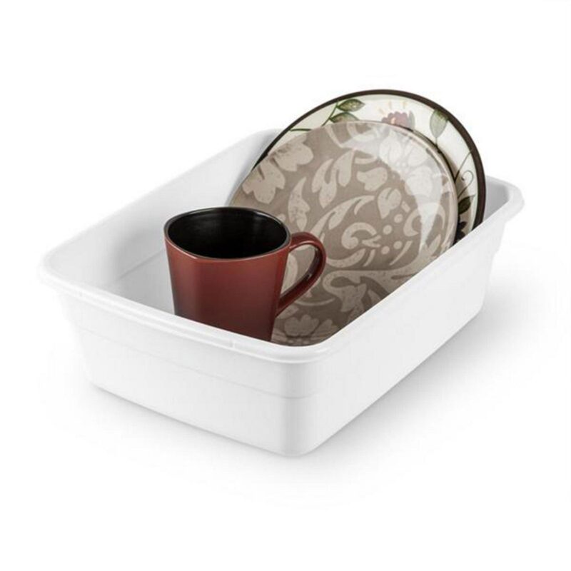 Sterilite Small Portable Rectangle Plastic 8 Qt Dish Pan, White (36 Pack) - Image 5