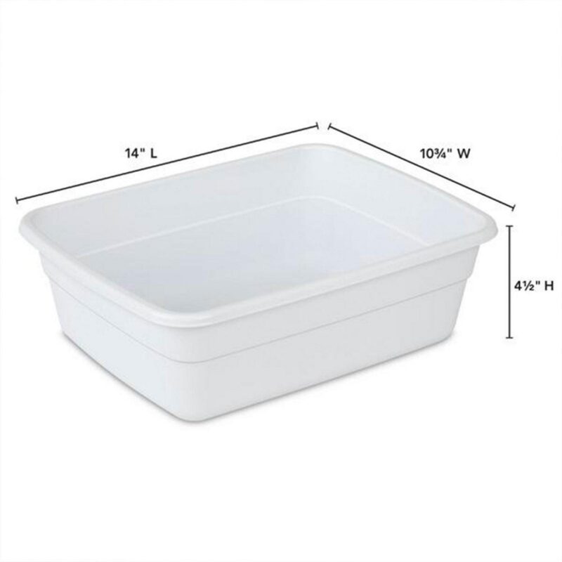 Sterilite Small Portable Rectangle Plastic 8 Qt Dish Pan, White (36 Pack) - Image 2
