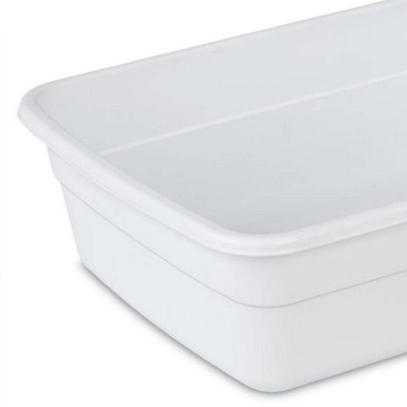 Sterilite Small Portable Rectangle Plastic 8 Qt Dish Pan, White (36 Pack) - Image 6