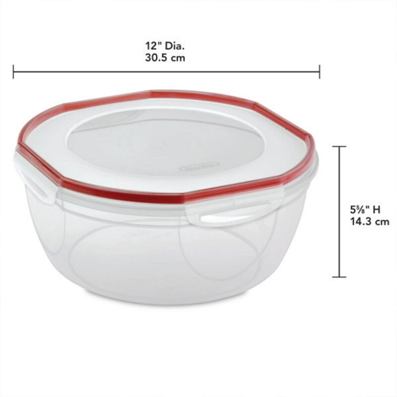 Sterilite Ultra Seal 8.10 Quart Plastic Food Storage Bowl Container, 6 Pack - Image 2