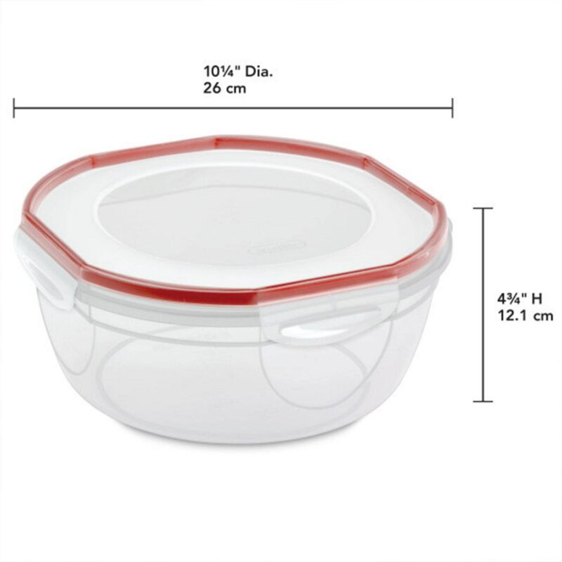 Sterilite Ultra Seal 4.7 Qt Plastic Food Storage Bowl Container, (8 Pack) - Image 2