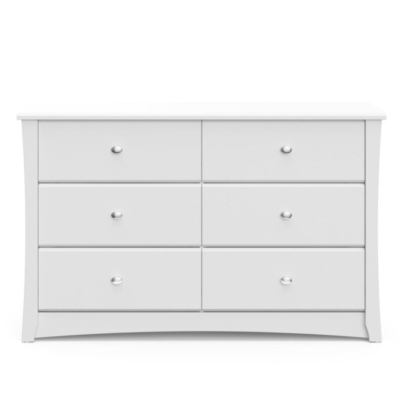 Storkcraft Crescent 6 Drawer Nursery Double Dresser, White - Image 8