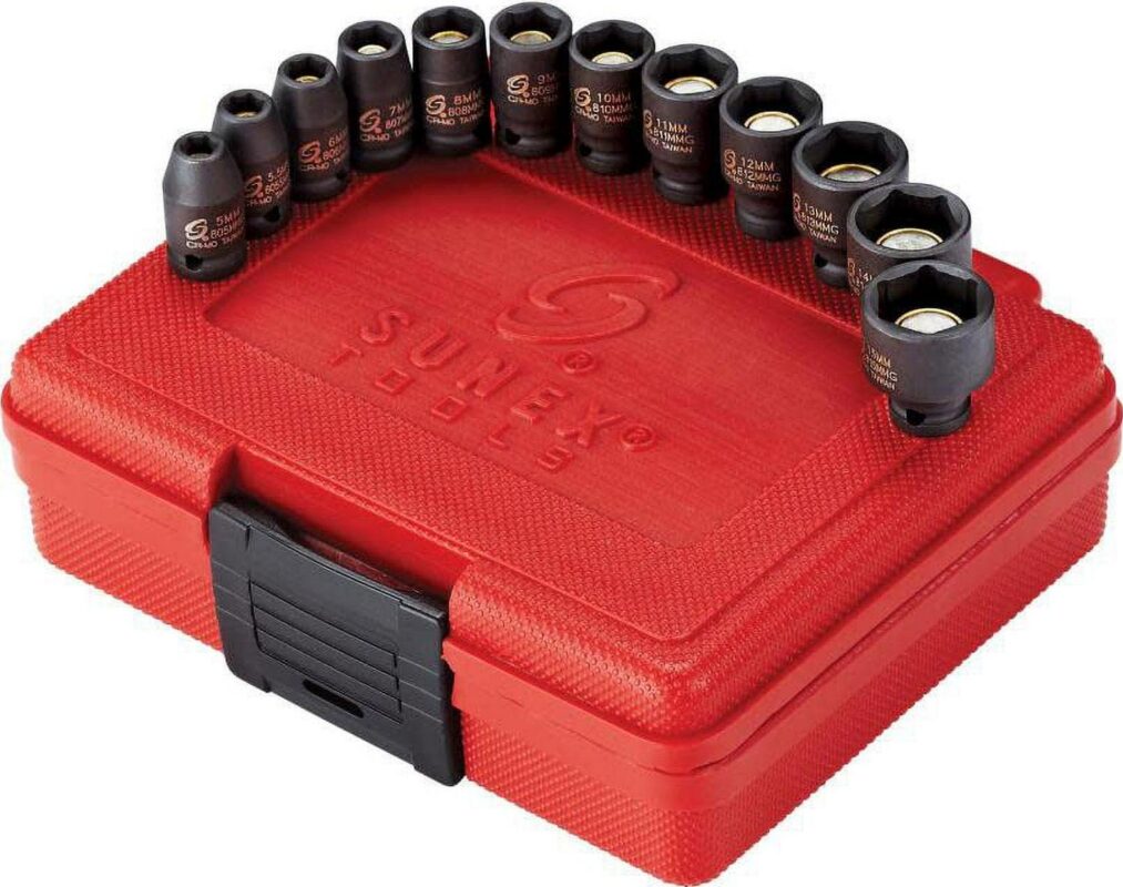Sunex 1822 12-Piece 1/4  Drive Metric Magnetic Impact Socket Set - Image 2