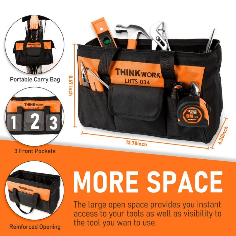 THINKWORK Orange Tool Set - 207 Piece Portable Home Repairing Tool Kit - Image 6