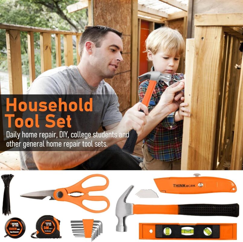 THINKWORK Orange Tool Set - 207 Piece Portable Home Repairing Tool Kit - Image 2