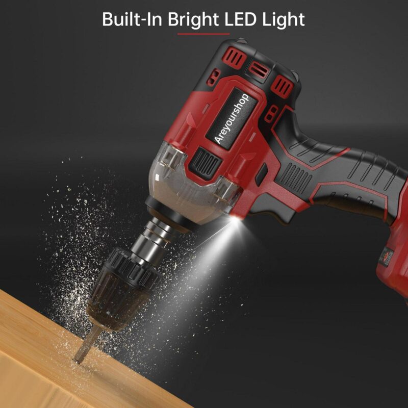 TOPTENG Cordless Impact Wrench 1/2 Inch, 21V with Battery and Charger, High Torque 2400in-Lbs, 3000 BPM, Impact Wrench with Charger, 2-in-1 Multi-Purpose Electric Impact Wrench with LED, Carrying box - Image 8
