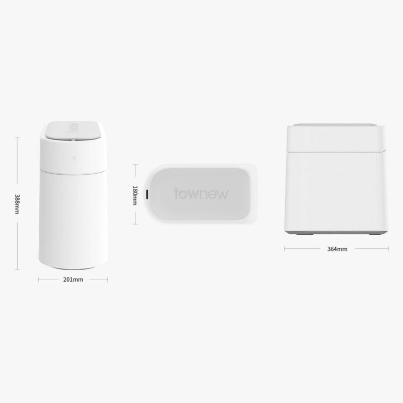 TOWNEW T03 3.4 Gallon White Smart Trash Can - Image 3