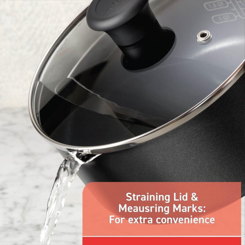 T-fal Cook and Strain Nonstick Cookware Set, 14 piece Set, Black, Dishwasher Safe - Image 9