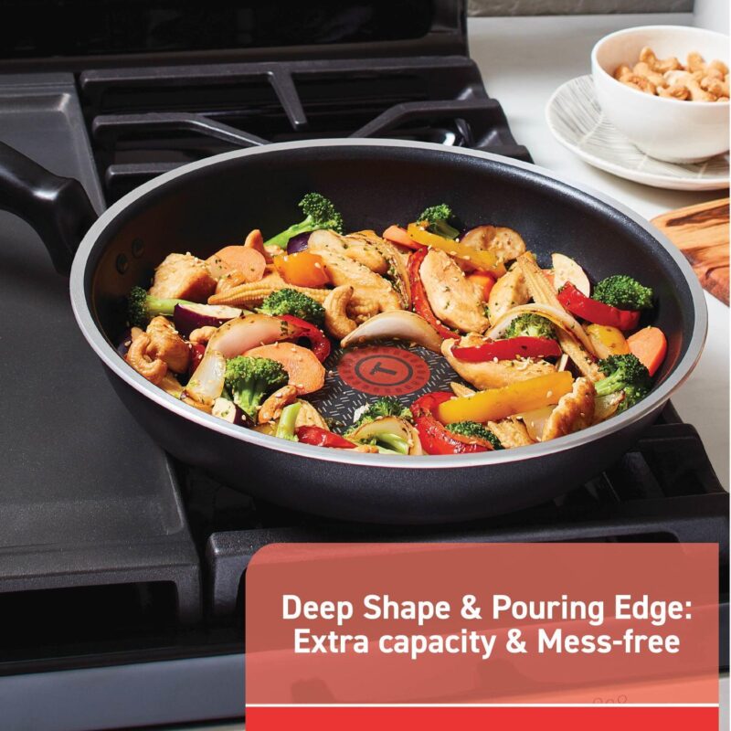 T-fal Cook and Strain Nonstick Cookware Set, 14 piece Set, Black, Dishwasher Safe - Image 10