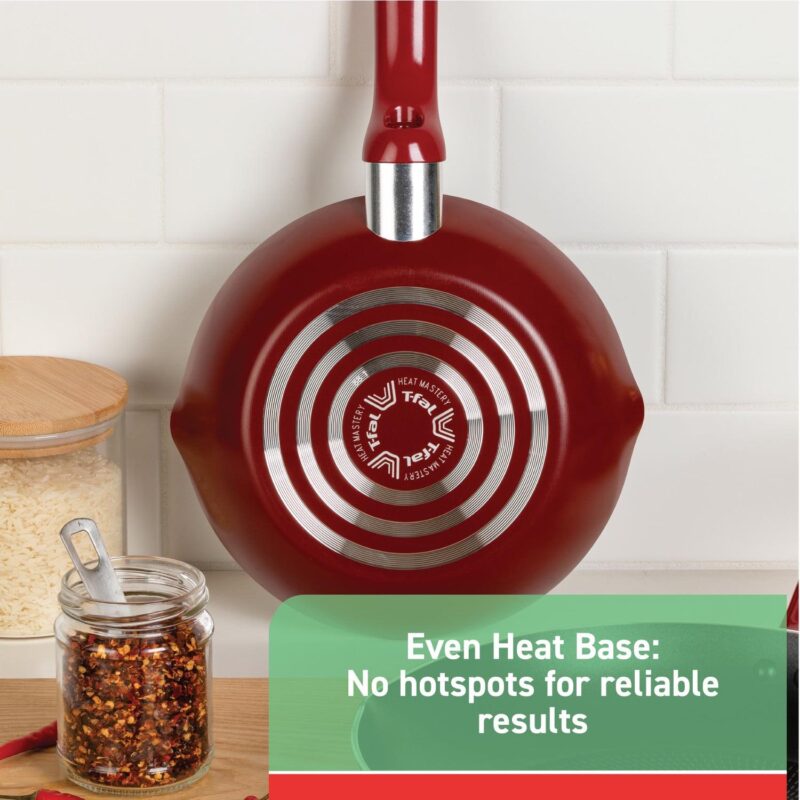 T-fal Easy Care 12-Piece Non-Stick Cookware Set, Pots and Pans, Red - Image 8