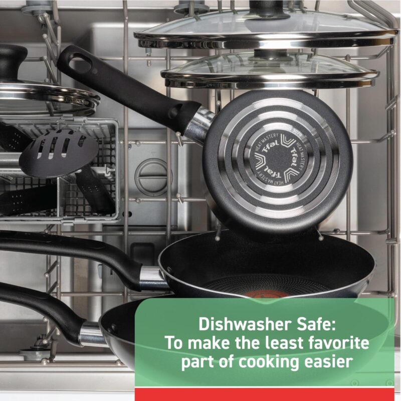 T-fal Easy Care, 20 Piece Non-Stick Pots and Pans Cookware Set, Grey - Image 2