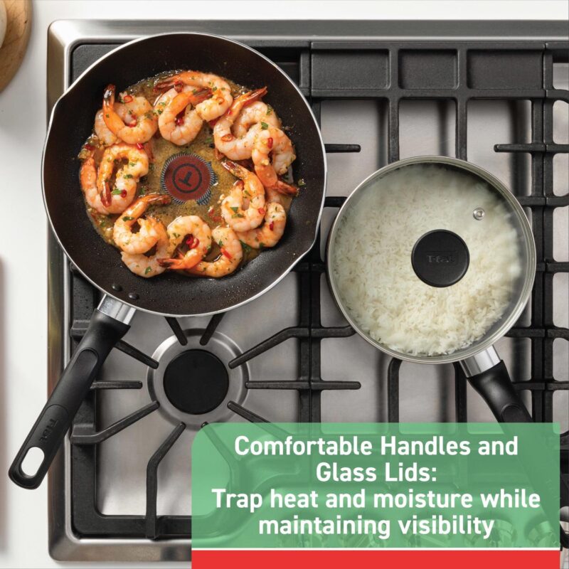T-fal Easy Care, 20 Piece Non-Stick Pots and Pans Cookware Set, Grey - Image 8