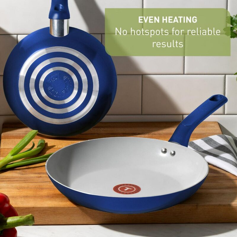 T-fal Easy Care Ceramic Non-Stick, 12 Piece Pots and Pans Cookware Set, Blue - Image 6