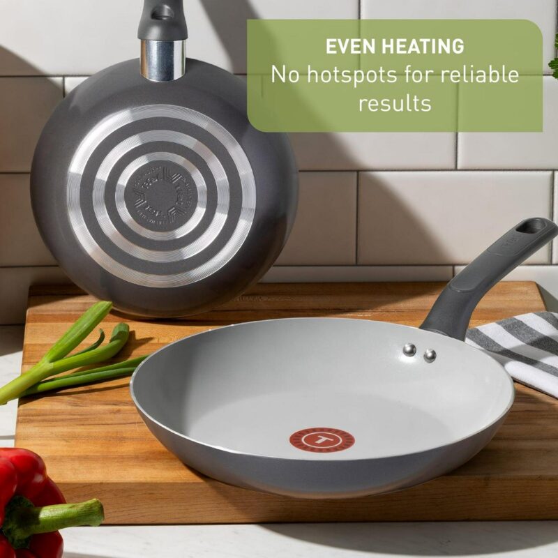 T-fal Easy Care Ceramic Non-Stick, 12 Piece Pots and Pans Cookware Set, Grey - Image 6