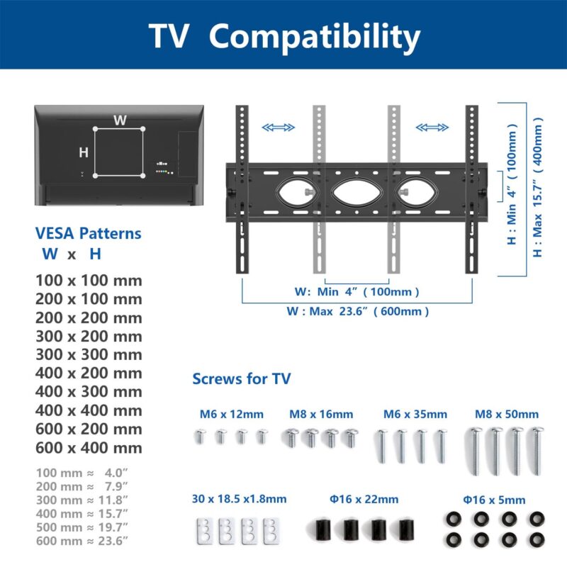 Tall Rolling TV Stand with Wheels for 32 to 85 Inch Flat Panel TVs Tilt, Black Mobile TV Cart - Image 4