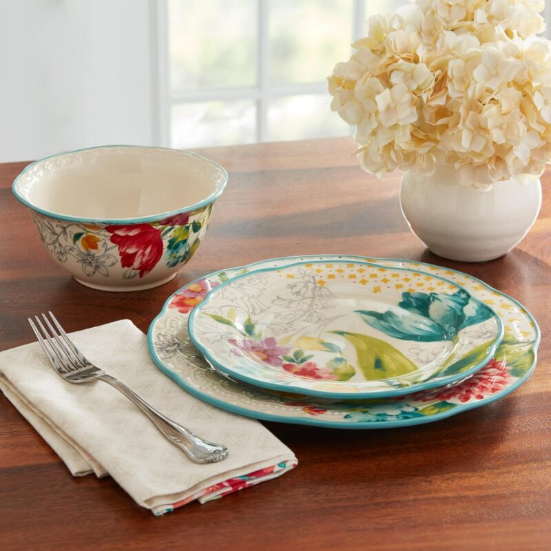 The Pioneer Woman Blooming Bouquet 12-Piece Dinnerware Set - Image 2