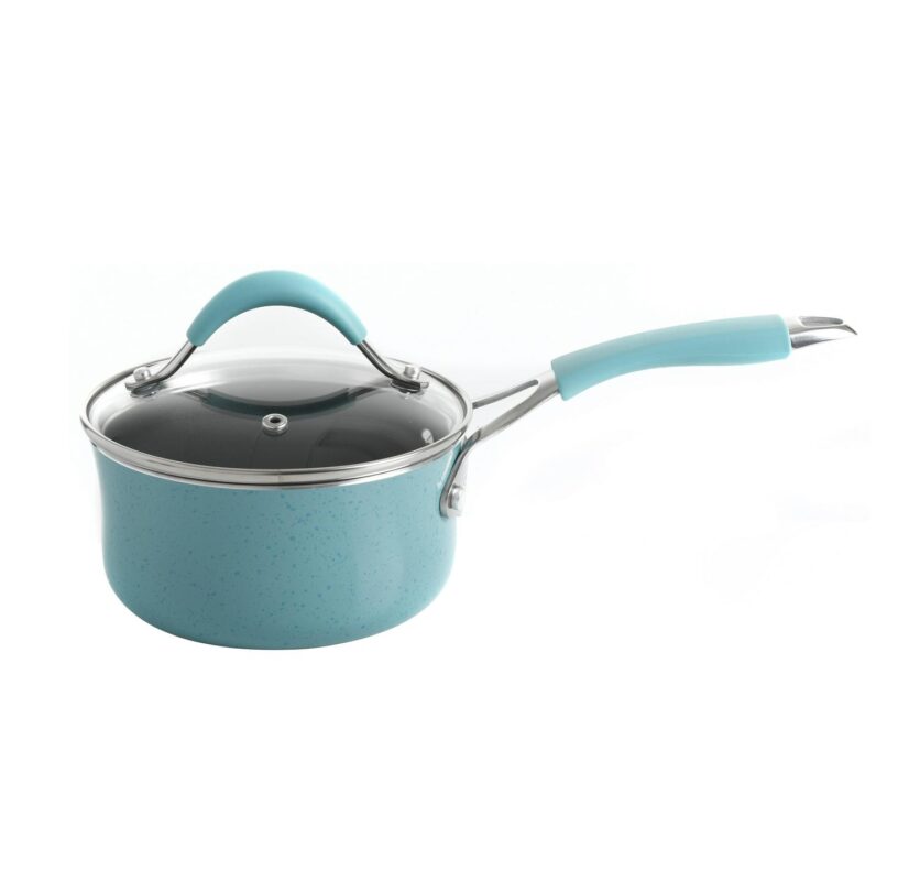 The Pioneer Woman Frontier Speckle 24-Piece Aluminum Cookware Combo Set, Turquoise - Image 6