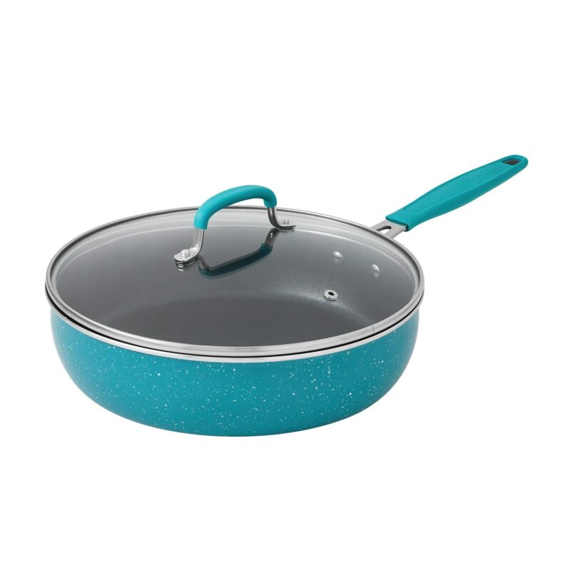 The Pioneer Woman Frontier Speckle 12-Piece Aluminum Cookware Set, Teal - Image 7