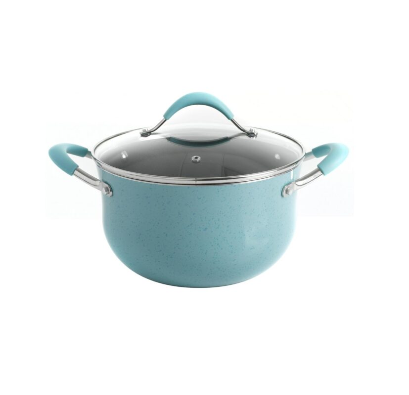 The Pioneer Woman Frontier Speckle 24-Piece Aluminum Cookware Combo Set, Turquoise - Image 5