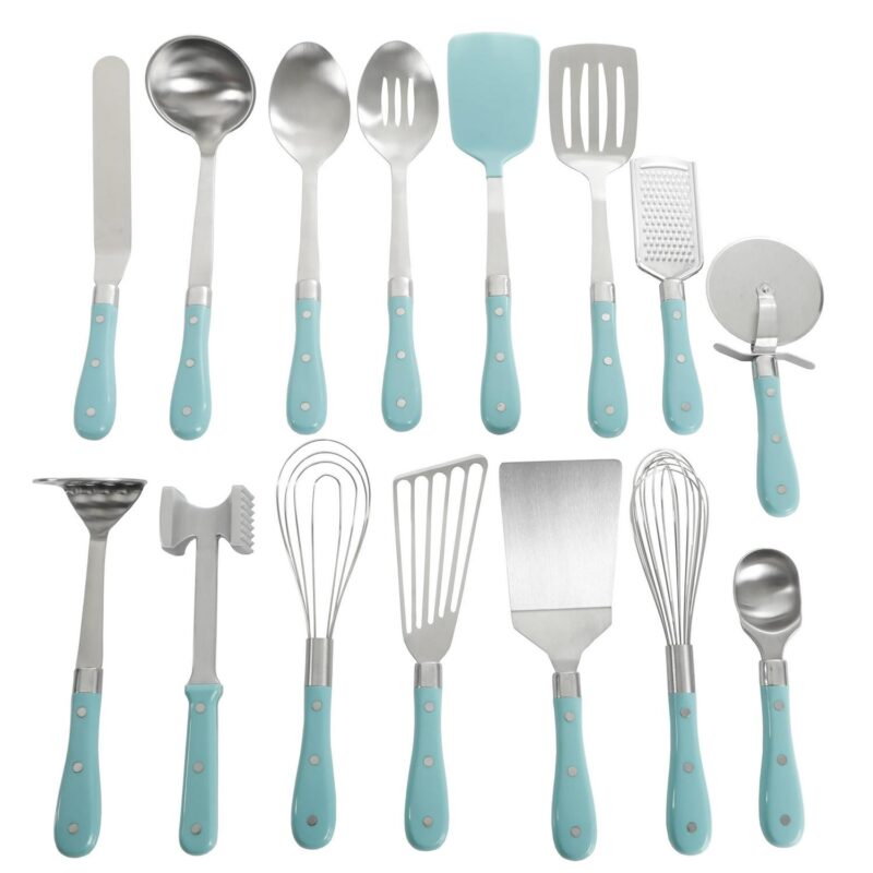 The Pioneer Woman Frontier Collection 15-Piece All in One Tool and Gadget Set, Turquoise - Image 2