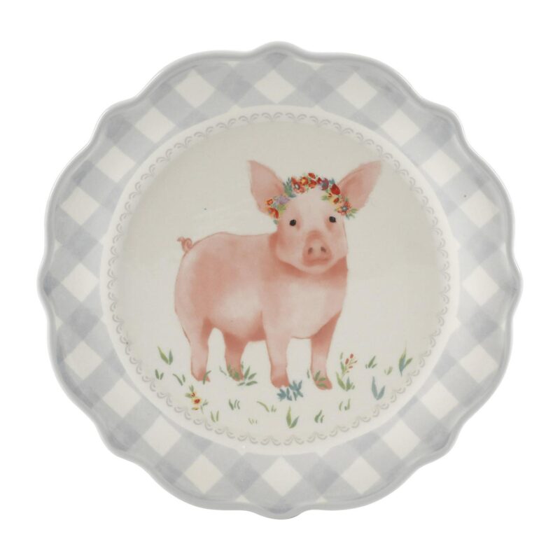 The Pioneer Woman Gingham Grey 12-Piece Dinnerware Set - Image 6