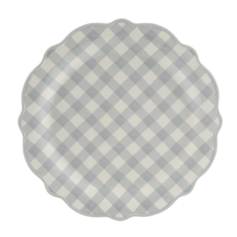 The Pioneer Woman Gingham Grey 12-Piece Dinnerware Set - Image 4