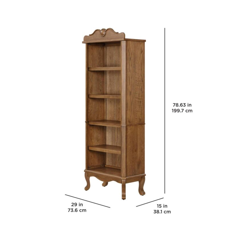 The Pioneer Woman Helen Bookcase Made With Solid Wood Frame, Heirloom Brown - Image 3