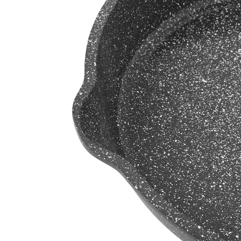 The Pioneer Woman Prairie Signature 2-Piece Cast Aluminum 10  and 12  Fry Pan Set, Charcoal Speckle - Image 7