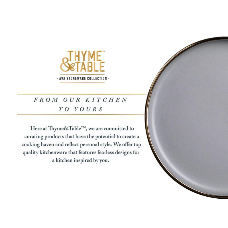 Thyme and Table 12-Piece Stoneware Dinnerware Set, Ava Collection - Image 7