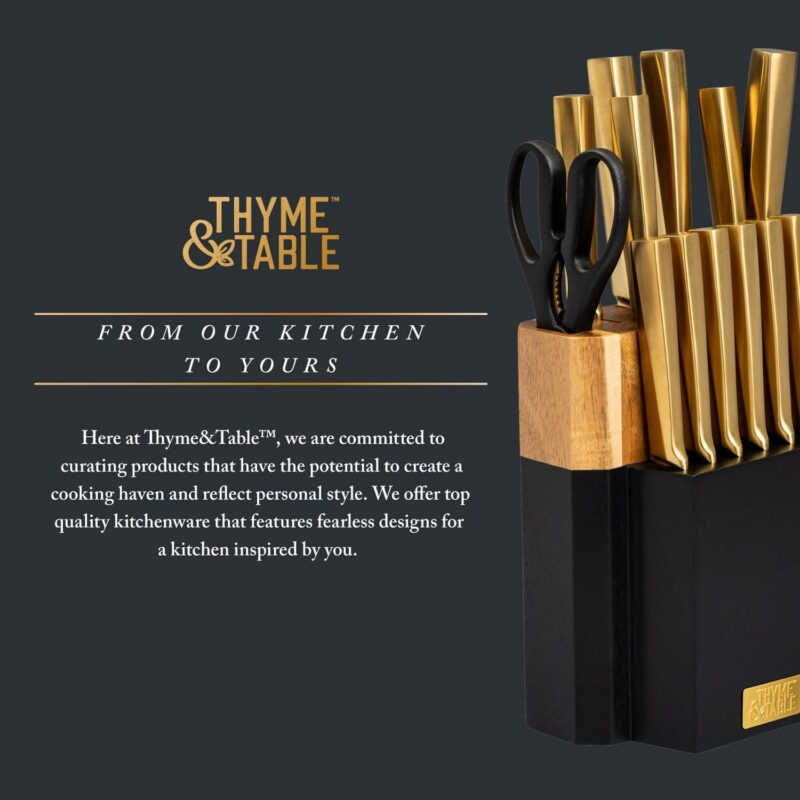 Thyme and Table 15-Piece Knife Block Set with Knife Sharpener - Image 5