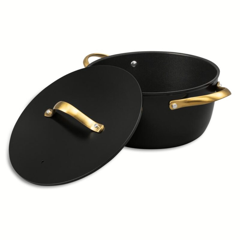 Thyme and Table Acadia 12-Piece Cookware Set Non-Stick - Black and Gold - Image 8