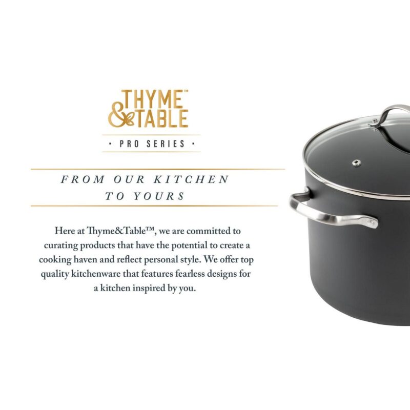Thyme and Table Hard Anodized 15-Piece Cookware Set Non-Stick - Black - Image 6
