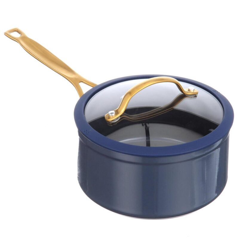 Thyme and Table Non-Stick Pots and Pans 12-Piece Cookware Set, Blue - Image 11
