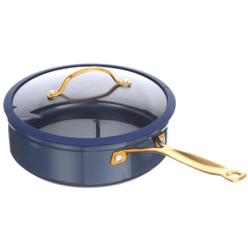 Thyme and Table Non-Stick Pots and Pans 12-Piece Cookware Set, Blue - Image 9