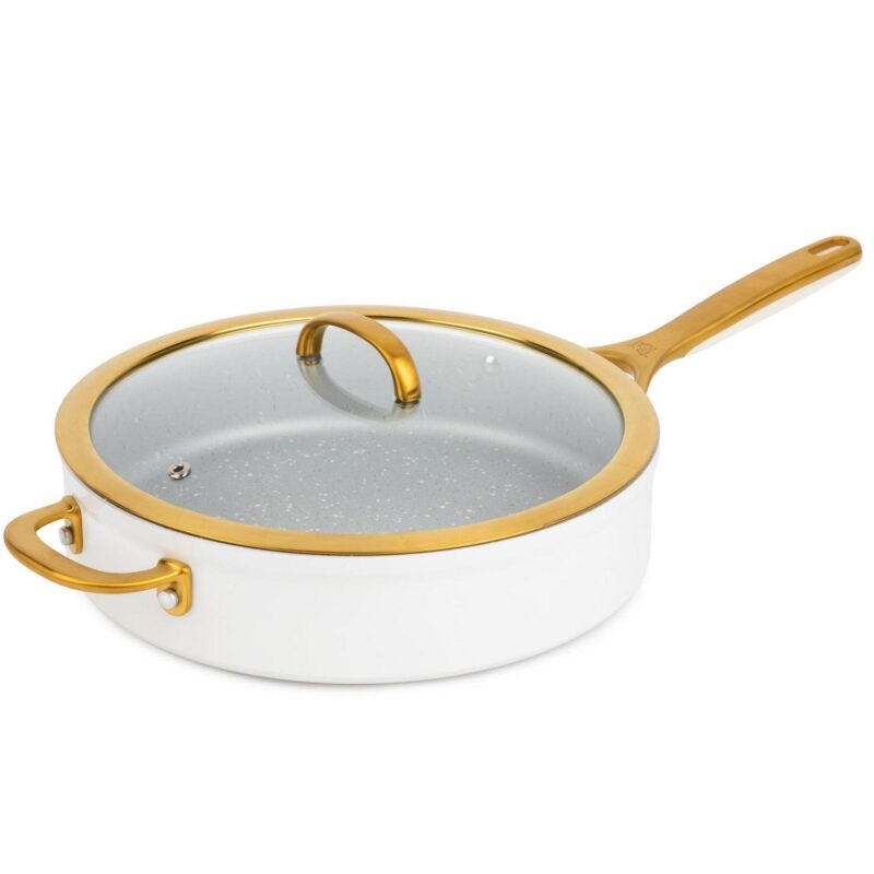 Thyme and Table Non-Stick 4.5 QT Supreme Saute Pan, Cream